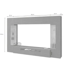Parete attrezzata modulabile 290cm antracite - Arga