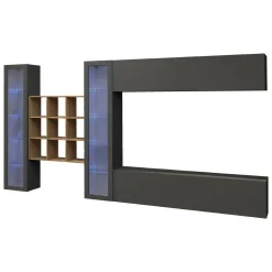 Parete attrezzata multifunzione 350cm antracite - Avella