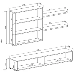 Parete Attrezzata Nero Antracite Bianco Modulabile 6 Ante, set Componibile - Isola