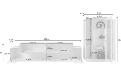 Parete Attrezzata Verde Modulabile 10 Ripiani 280x45x120.5h cm, Apertura a Ribalta, Battente - Lazzate