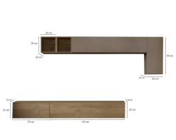 Parete salotto 5 ante 276cm bronzo e noce - Barumini
