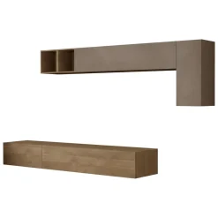 Parete salotto 5 ante 276cm bronzo e noce - Barumini