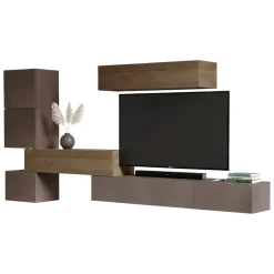 Parete salotto classica 340cm bronzo e noce - Lingling