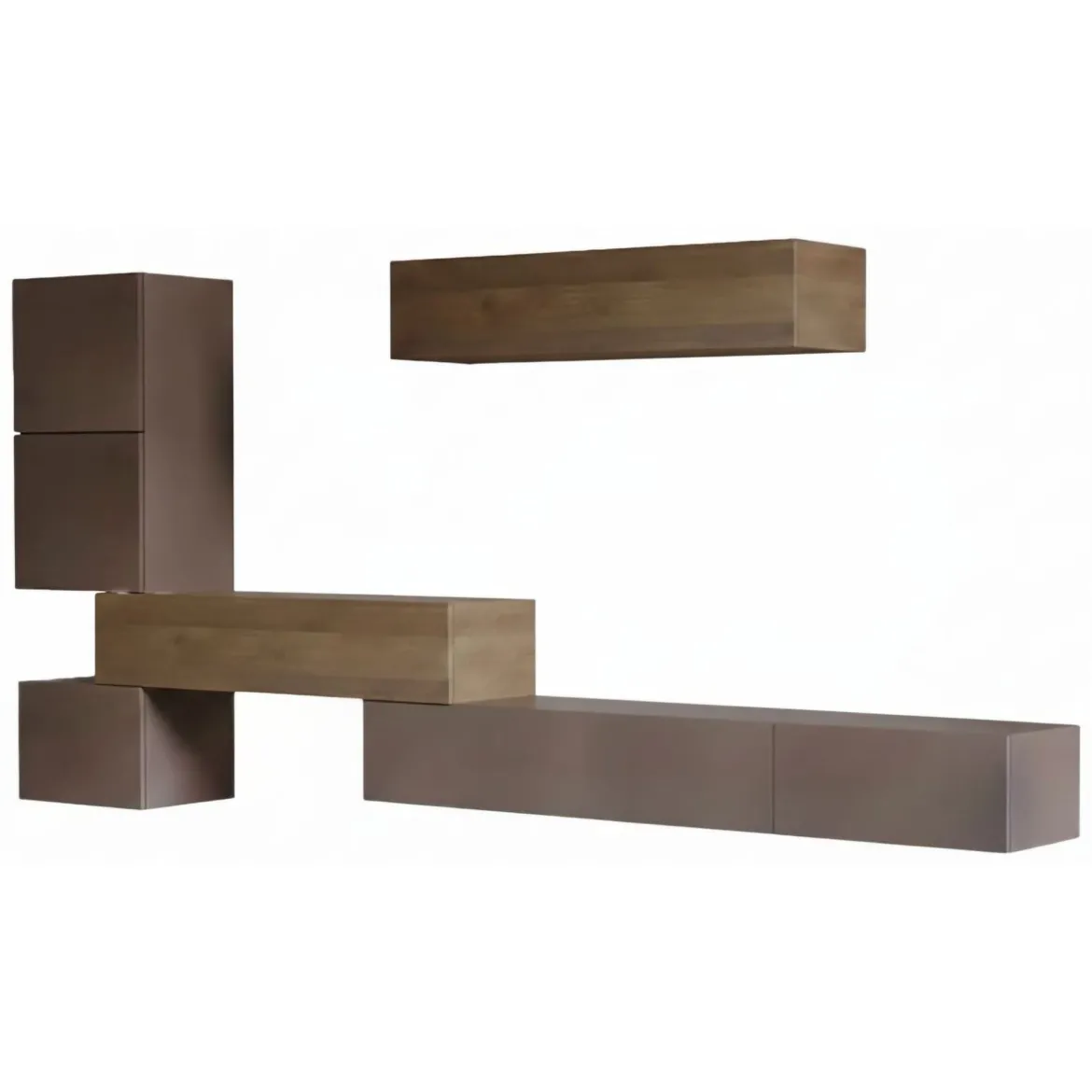 Parete salotto classica 340cm bronzo e noce - Lingling