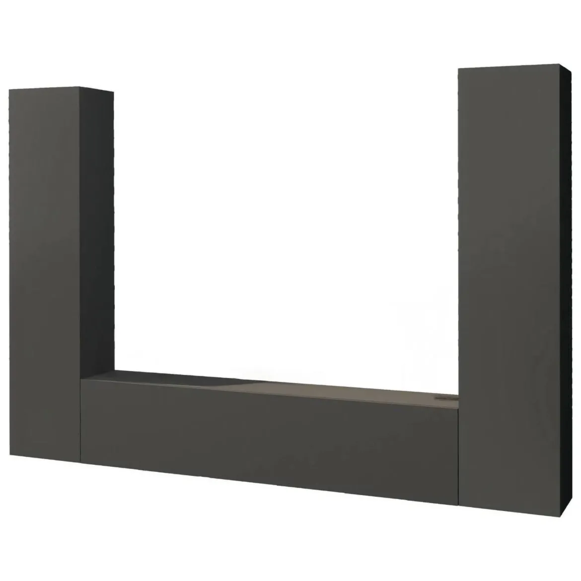 Parete salotto in legno 260cm antracite - Natasha