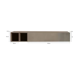 Parete salotto multifunzione 194cm noce e grigia - Koguma