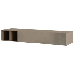 Parete salotto multifunzione 194cm noce e grigia - Koguma