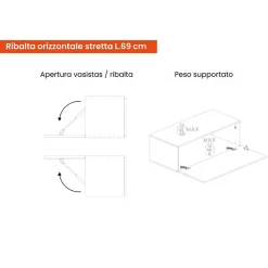 Parete salotto 8 ripiani 276cm bronzo e grigia - Hilaire