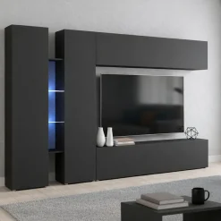 Parete salotto smart 280cm antracite - Enstatite