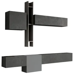 Parete salotto smart 262cm ardesia e grigia scuro - Douglas