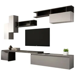 Parete salotto smart 290cm ardesia e grigia - Chris