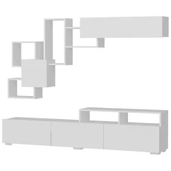 Parete salotto smart 210cm bianca - HuaMulan