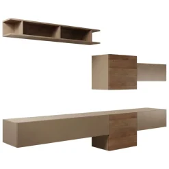 Parete salotto smart 262cm bronzo e noce - Tony