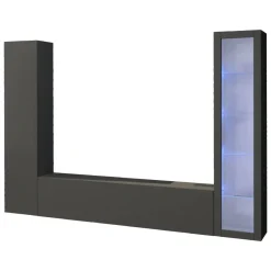 Parete soggiorno in legno 260cm antracite - Felicina
