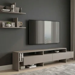 Parete soggiorno moderna 180cm beige - Huko