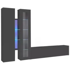 Parete soggiorno smart 280cm antracite - Arin