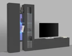 Parete soggiorno smart 280cm antracite - Arin