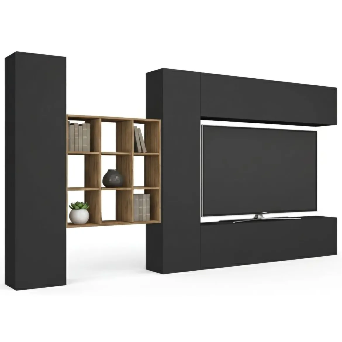 Parete soggiorno smart 350cm antracite - Agira