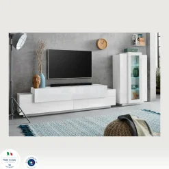 Parete soggiorno smart 280cm bianca - Maja