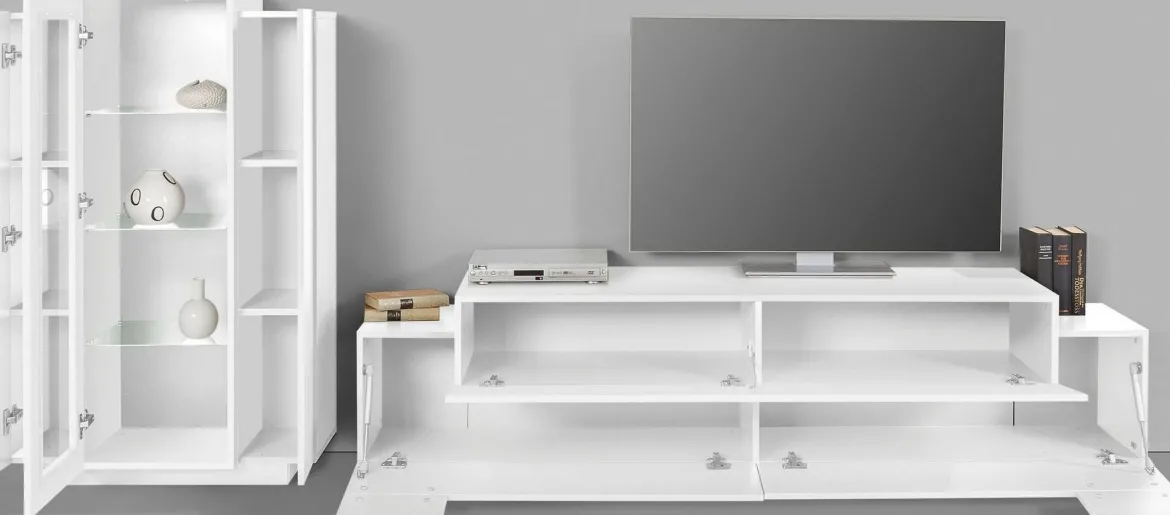 Parete soggiorno smart 280cm bianca - Maja