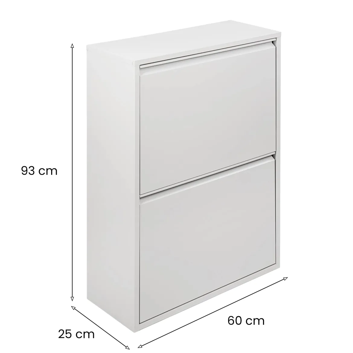 Pattumiera Anella, 60x25h92 cm, Bianco