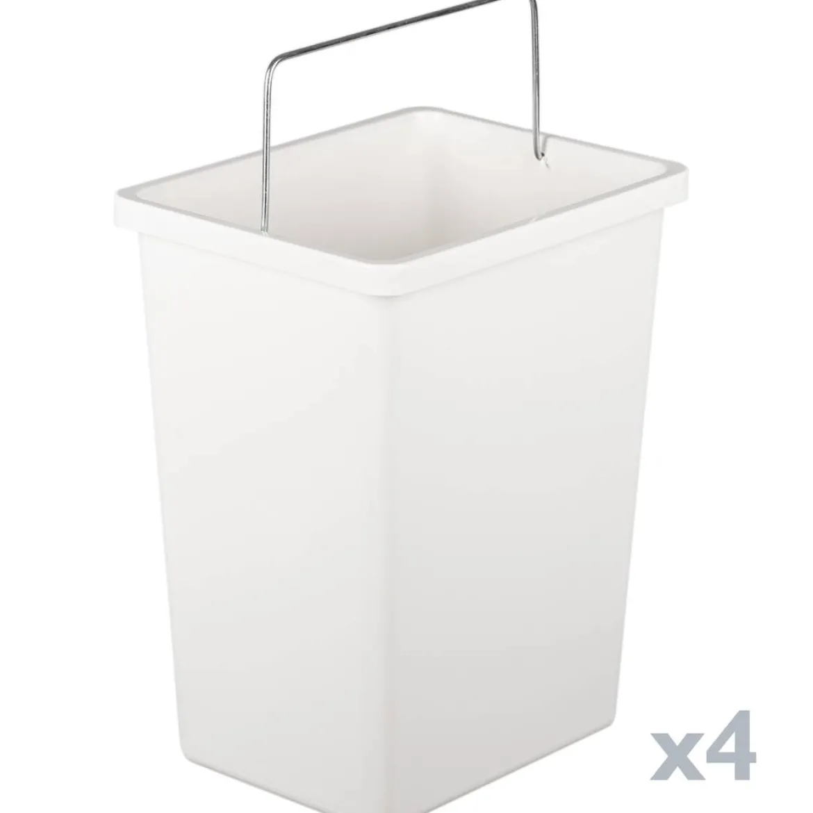 Pattumiera Anella, 60x25h92 cm, Bianco