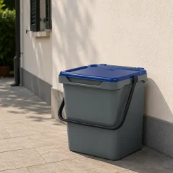Pattumiera blu Capacità 34 lt un Cestino 40x31x39h cm, Made in Italy - Foscas