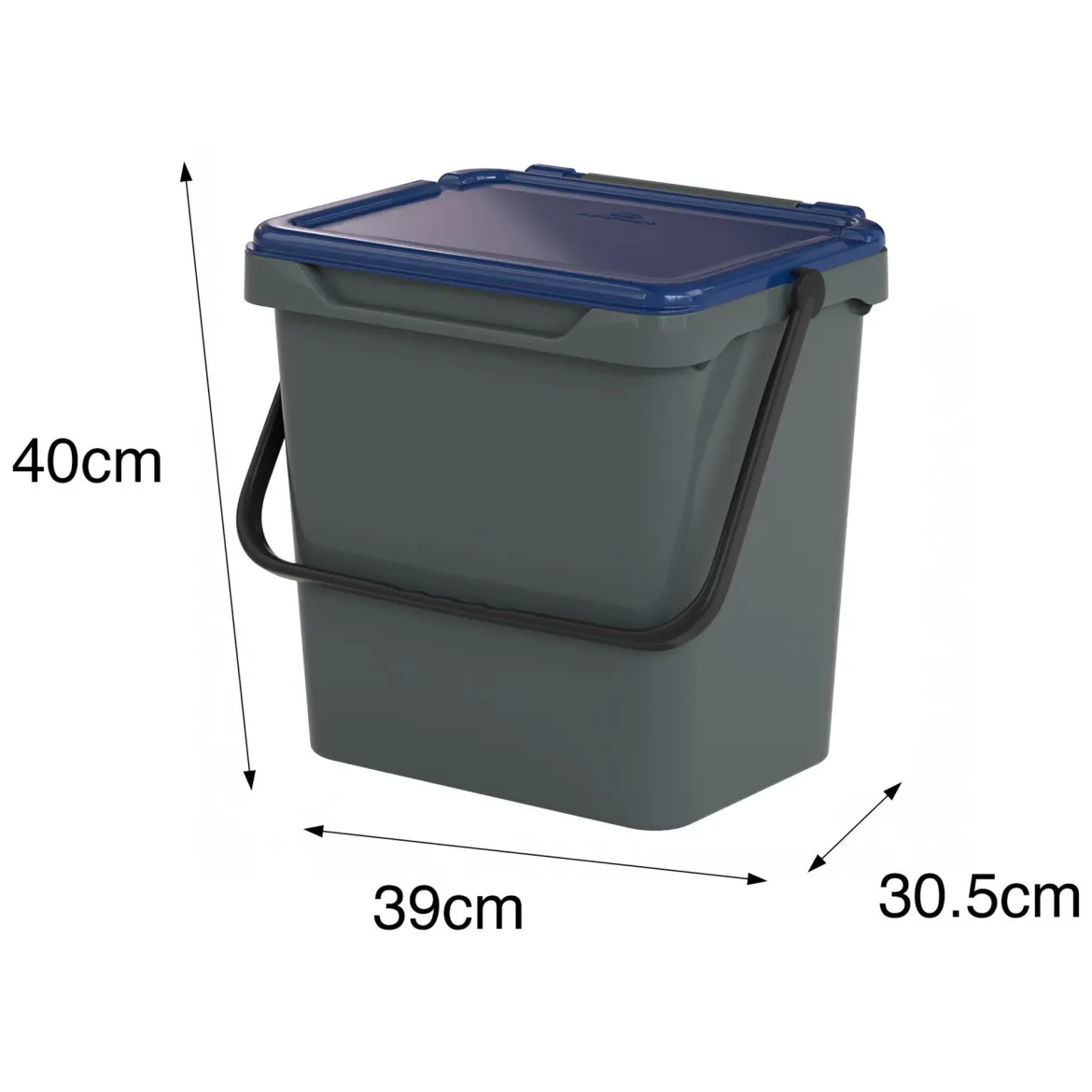 Pattumiera blu Capacità 34 lt un Cestino 40x31x39h cm, Made in Italy - Foscas