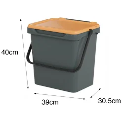 Pattumiera Giallo Capacità 35 lt un Cestino 40x31x39h cm, Made in Italy - Foscas