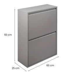 Pattumiera Grigio Capacità 72 (18 per Secchio) Fissaggio a Muro Opzionale 60x25x93h cm, 4 Cestini - Anukhatun