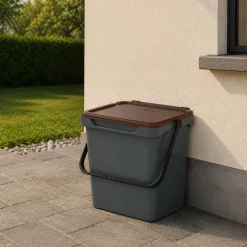 Pattumiera Marrone Capacità 36 lt un Cestino 40x31x39h cm, Made in Italy - Foscas
