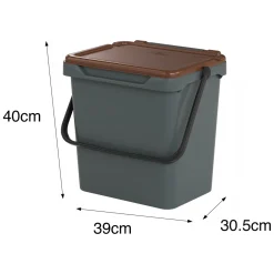 Pattumiera Marrone Capacità 36 lt un Cestino 40x31x39h cm, Made in Italy - Foscas