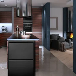 Pattumiera Nero Capacità 72 (18 per Secchio) Fissaggio a Muro Opzionale 60x25x93h cm, 4 Cestini - Anukhatun