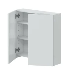 Pensile bagno 3 ante 90x66h cm bianco lucido e ardesia - Andras