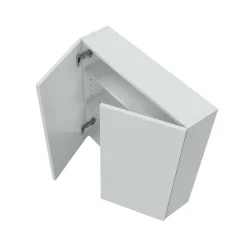 Pensile bagno 3 ante 90x66h cm bianco lucido e ardesia - Andras