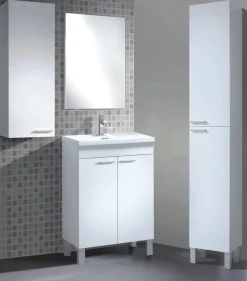 Pensile bagno modulabile 30x85h cm bianco lucido - Alcott