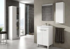 Pensile bagno modulabile 30x85h cm bianco lucido - Alcott