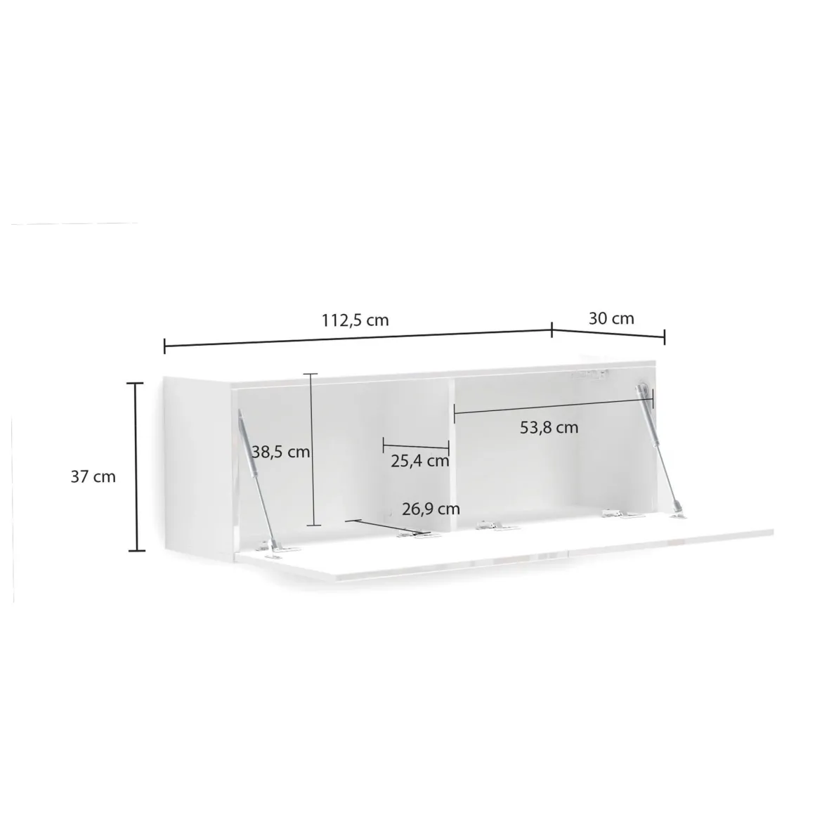 Pensile bagno 112x37h cm bianco lucido - Ostrense