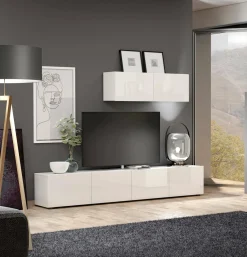 Pensile bagno 112x37h cm bianco lucido - Ostrense