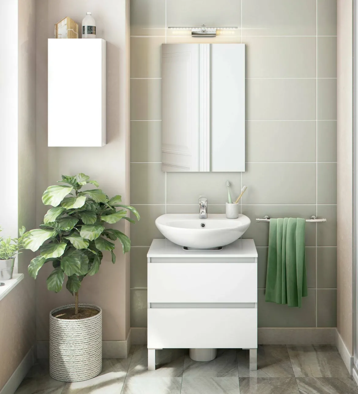 Pensile bagno 30x60h cm bianco lucido - Berlino