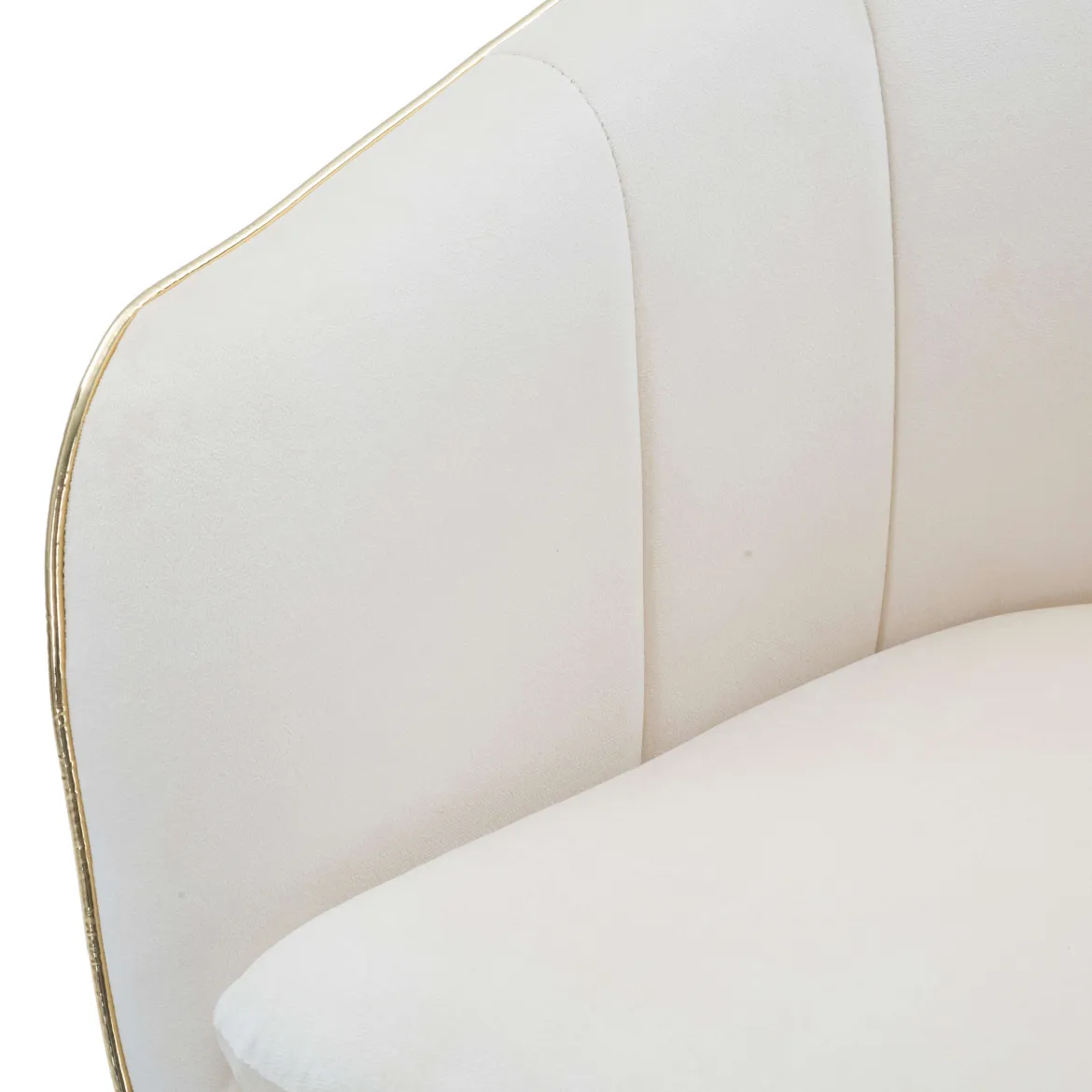 Poltrona Bianco oro Braccioli Materiale Struttura in Tessuto 62x58x78h cm, Colore Struttura oro - Cachi