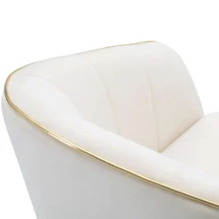 Poltrona Bianco oro Braccioli Materiale Struttura in Tessuto 62x58x78h cm, Colore Struttura oro - Cachi