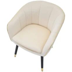 Poltrona Bianco oro Braccioli Materiale Struttura in Tessuto 62x58x78h cm, Colore Struttura oro - Cachi