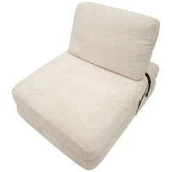 Poltrona Bianco Reclinabile Trasformabile in Letto, Rivestimento in Tessuto Bouclè 31x31x97h cm, Materiale Struttura in Tessuto - Abyane