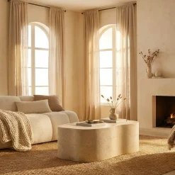 Poltrona Bianco Rivestimento in Tessuto Bouclè Braccioli 80x56x83h cm, Materiale Struttura in Tessuto - Nubra