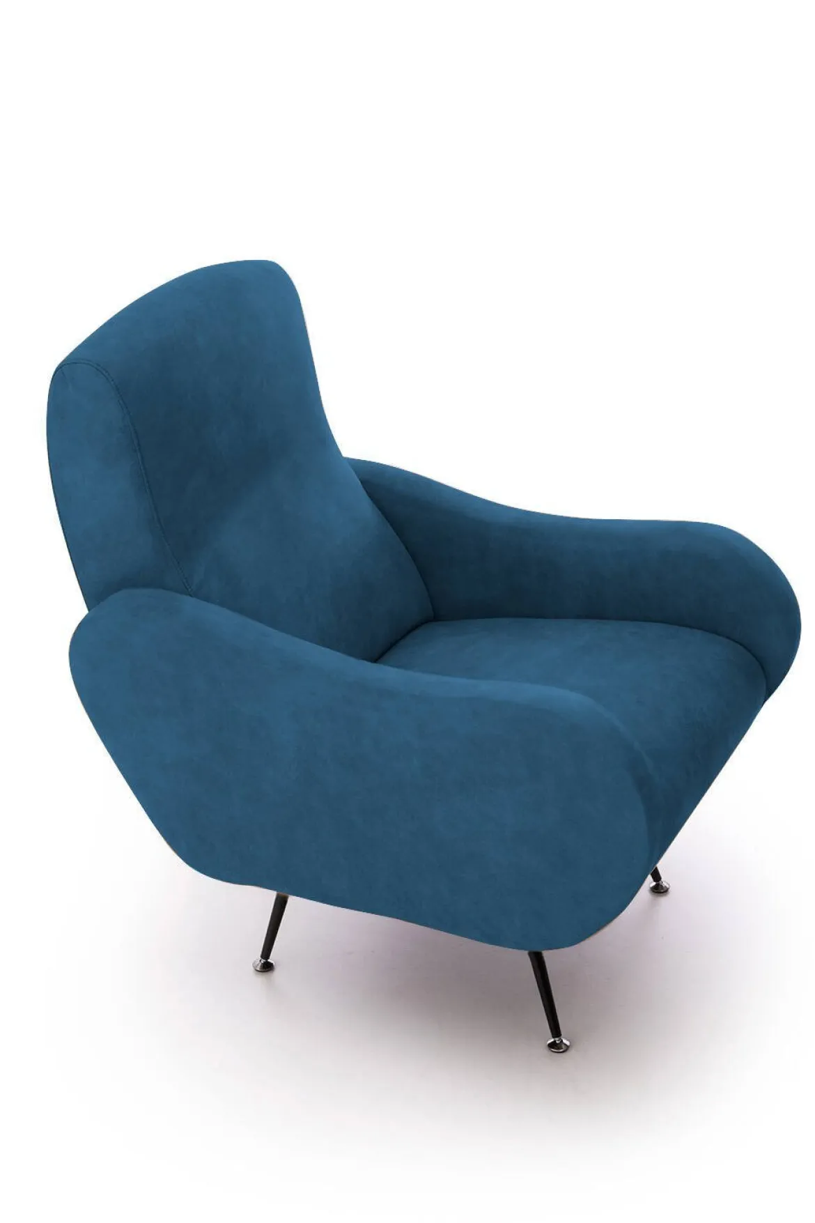 Poltrona blu Braccioli Peso Supportato 90 kg 70x100x98h cm, Materiale Struttura in Legno Made in Italy - Lasnigo