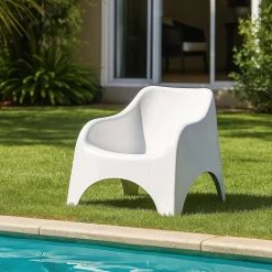 Poltrona da Esterno Bianco una Sedia 79x81 cm, Braccioli - Agri
