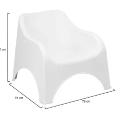 Poltrona da Esterno Bianco una Sedia 79x81 cm, Braccioli - Agri