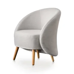Poltrona design in metallo e poliestere grigia - Alla