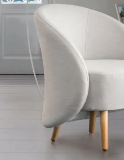 Poltrona design in metallo e poliestere grigia - Alla